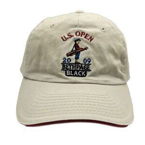 US‎ Open 2009 Bethpage Black Hat Beige Golf Adjustable Strap Back Tournament USA